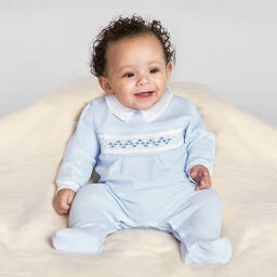 Mini-la-Mode-Smocked Pima Cotton Babygrow | Childrensalon Outlet