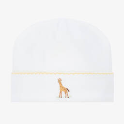 Mini-la-Mode-White Giraffe Pima Cotton Hat | Childrensalon Outlet