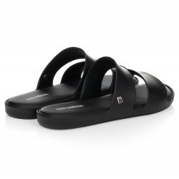 Mini Melissa-Black Matt Sliders | Childrensalon Outlet