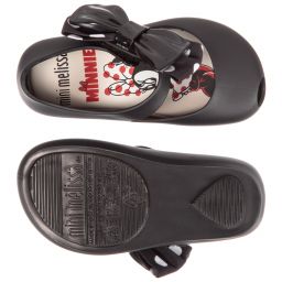 Mini Melissa-Black Minnie Bow Jelly Shoes | Childrensalon Outlet