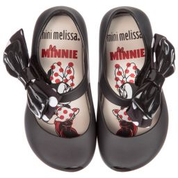 Mini Melissa-Black Minnie Bow Jelly Shoes | Childrensalon Outlet