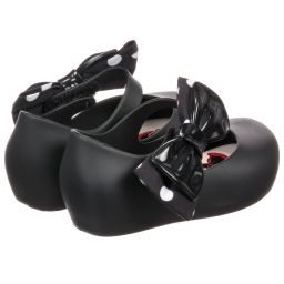 Mini Melissa-Black Minnie Bow Jelly Shoes | Childrensalon Outlet