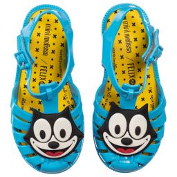 Mini Melissa-Blue Felix The Cat Sandals | Childrensalon Outlet
