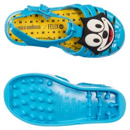 Mini Melissa-Blue Felix The Cat Sandals | Childrensalon Outlet