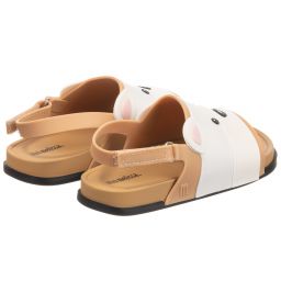 Mini Melissa-Girls Beige Bear Jelly Sandals | Childrensalon Outlet