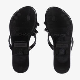 Mini Melissa-Girls Black Bow Flip Flops | Childrensalon Outlet