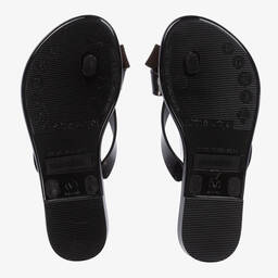 Mini Melissa-Girls Black Heart Jelly Flip-Flops | Childrensalon Outlet