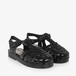 Mini Melissa-Girls Black Jelly Sandals | Childrensalon Outlet