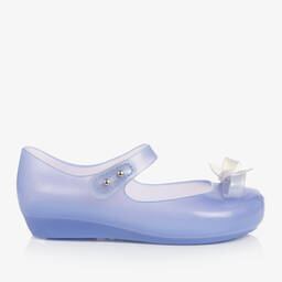 Mini Melissa-Girls Blue Bow Ballerinas | Childrensalon Outlet