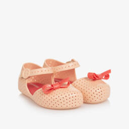 Mini Melissa-Girls Cream Bow Jelly Flats | Childrensalon Outlet