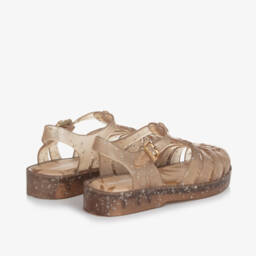 Mini Melissa-Girls Glitter Gold Jelly Shoes | Childrensalon Outlet