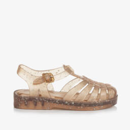 Mini Melissa-Girls Glitter Gold Jelly Shoes | Childrensalon Outlet