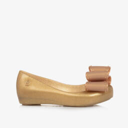 Mini Melissa-Girls Glittering Bow Jelly Ballet Flats | Childrensalon Outlet