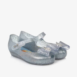 Mini Melissa-Girls Glittery Blue Jelly Sandals | Childrensalon Outlet