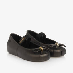 Mini Melissa-Girls Glittery Brown Ballet Pumps | Childrensalon Outlet