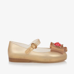 ميني ميليسا-حذاء جيلي بطبعة ديزني لون ذهبي للبنات | Childrensalon Outlet