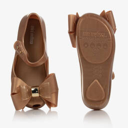 Mini Melissa-Girls Gold Bow Jelly Shoes | Childrensalon Outlet