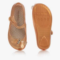 Mini Melissa-Золотистые резиновые туфли с жуками | Childrensalon Outlet