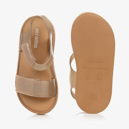 Mini Melissa-Girls Gold Glitter Sandals | Childrensalon Outlet