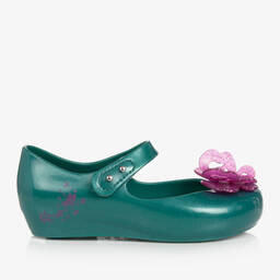 Mini Melissa-Girls Green & Pink Disney Jelly Ballerinas | Childrensalon Outlet