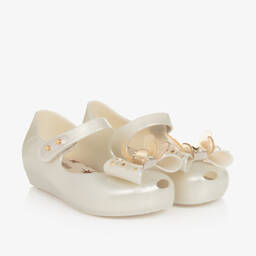 Mini Melissa-Girls Ivory Jelly Pumps  | Childrensalon Outlet