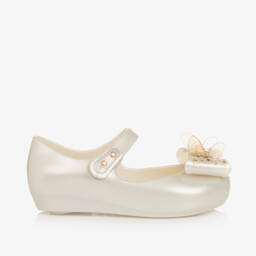 Mini Melissa-Girls Ivory Jelly Pumps  | Childrensalon Outlet