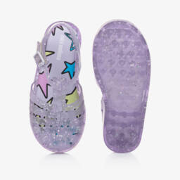 Mini Melissa-Girls Lavender Starry Glitter Sandals | Childrensalon Outlet