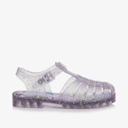 Mini Melissa-Girls Lavender Starry Jelly Sandals | Childrensalon Outlet