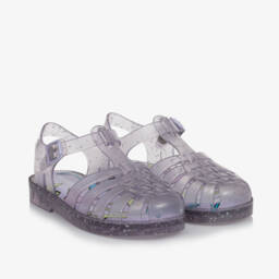 Mini Melissa-Girls Lavender Starry Jelly Sandals | Childrensalon Outlet