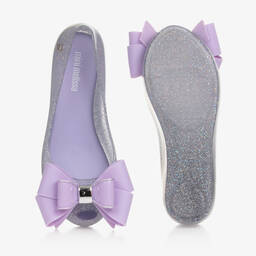 Mini Melissa-Сиреневые резиновые балетки с бантиками | Childrensalon Outlet