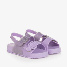Mini Melissa-Girls Lilac Purple Velcro Sandals | Childrensalon Outlet