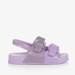 Mini Melissa-Girls Lilac Purple Velcro Sandals | Childrensalon Outlet