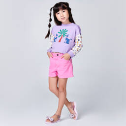 Mini Melissa-Girls Lilac Sparkle Bow Sandals | Childrensalon Outlet