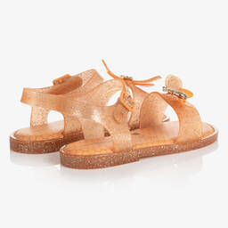 Mini Melissa-Girls Orange Gliitter Bugs Jelly Sandals | Childrensalon Outlet