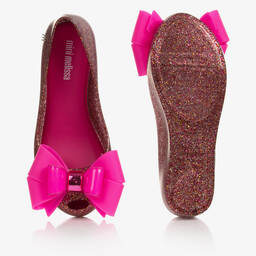 Mini Melissa-Розовые резиновые балетки с бантиками | Childrensalon Outlet
