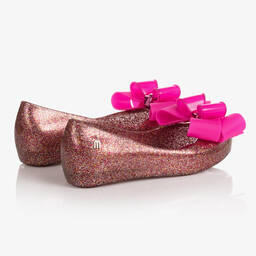 Mini Melissa-Розовые резиновые балетки с бантиками | Childrensalon Outlet