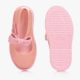 Mini Melissa-Girls Pink Bow Jelly Shoes | Childrensalon Outlet