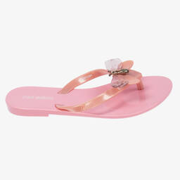 Mini Melissa-Girls Pink Bugs Jelly Flip-Flops | Childrensalon Outlet