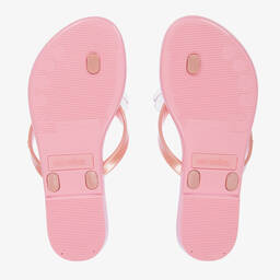 Mini Melissa-Girls Pink Bugs Jelly Flip-Flops | Childrensalon Outlet