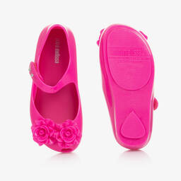Mini Melissa-Girls Pink Flower Jelly Shoes | Childrensalon Outlet