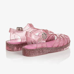 Mini Melissa-Girls Pink Glitter Jelly Shoes | Childrensalon Outlet