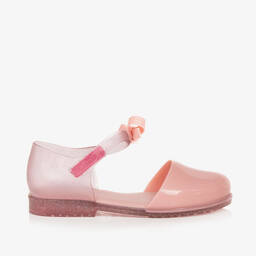 Mini Melissa-Girls Pink Glitter Jelly Shoes | Childrensalon Outlet