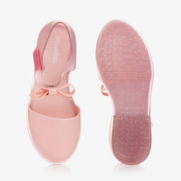 Mini Melissa-Girls Pink Glitter Jelly Shoes | Childrensalon Outlet