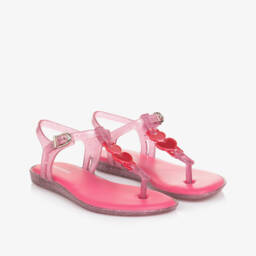 Mini Melissa-Girls Rosy Heart Charm Sandals | Childrensalon Outlet