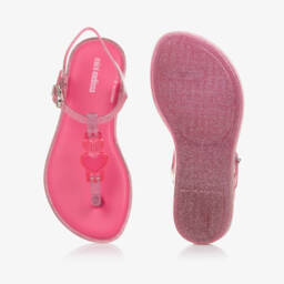 Mini Melissa-Girls Rosy Heart Charm Sandals | Childrensalon Outlet