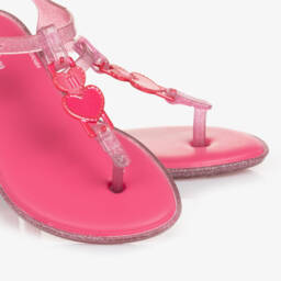 Mini Melissa-Girls Rosy Heart Charm Sandals | Childrensalon Outlet