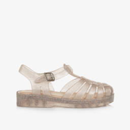 Mini Melissa-Girls Shimmering Gold Jelly Shoes | Childrensalon Outlet