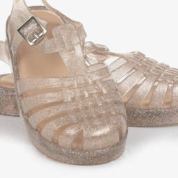 Mini Melissa-Girls Shimmering Gold Jelly Shoes | Childrensalon Outlet