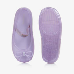 Mini Melissa-حذاء بناتي لامع بلون أرجواني مع فيونكة | Childrensalon Outlet
