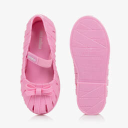 Mini Melissa-Girls Sparkling Pink Bow Flats | Childrensalon Outlet